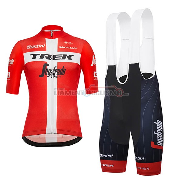 Abbigliamento Ciclismo Trek Segafredo Campione Danimarca Manica Corta 2018